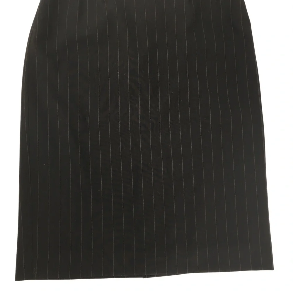 Max Mara Pinstriped Wool Skirt Black Size 4 - Picture 4 of 9